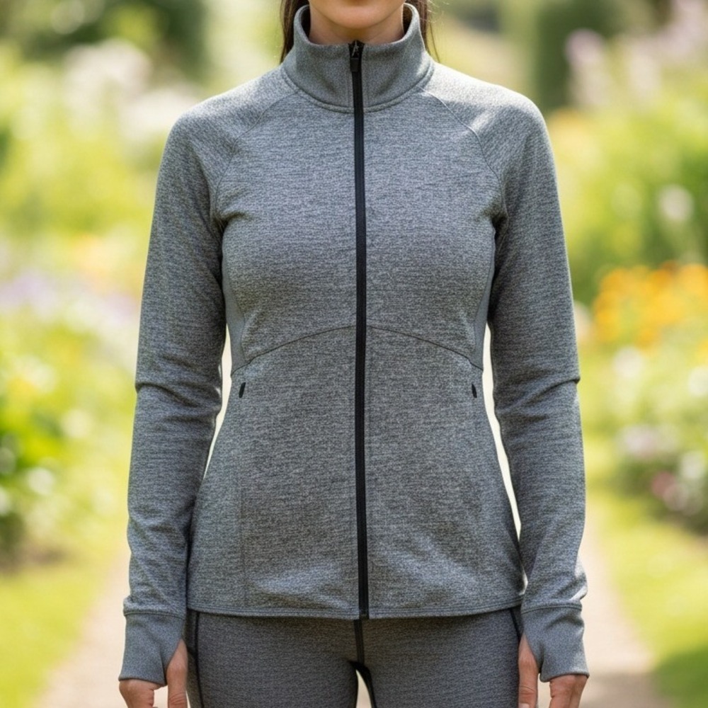 Champion C9 Womens Space Dye Full Zip Athletic Track Jacket Gray D9328C‎